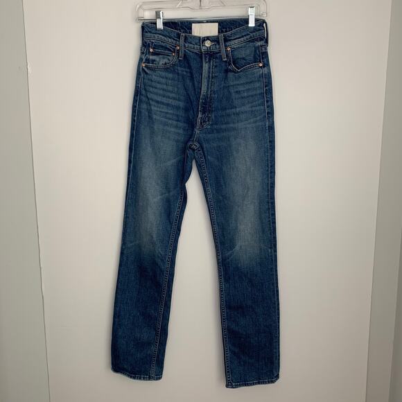 Mother High Waisted Rider Skimp Straight Leg Jeans In Cowboys Don’t Cry Size 26 - Picture 4 of 16
